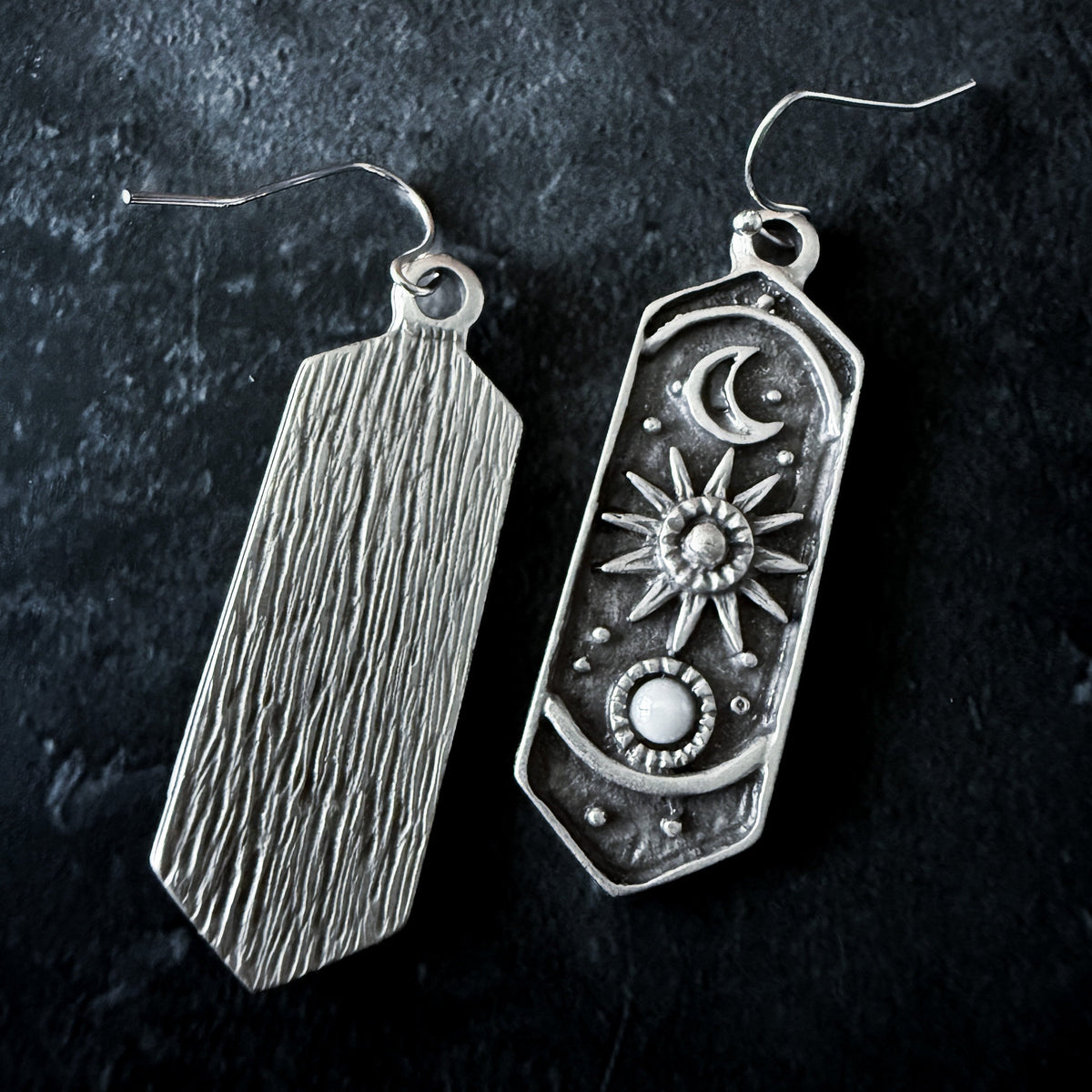 Mystic Monolith Birthstone Dangle Earrings