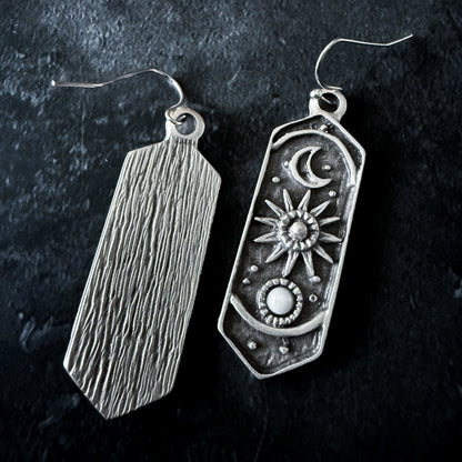 Mystic Monolith Birthstone Dangle Earrings