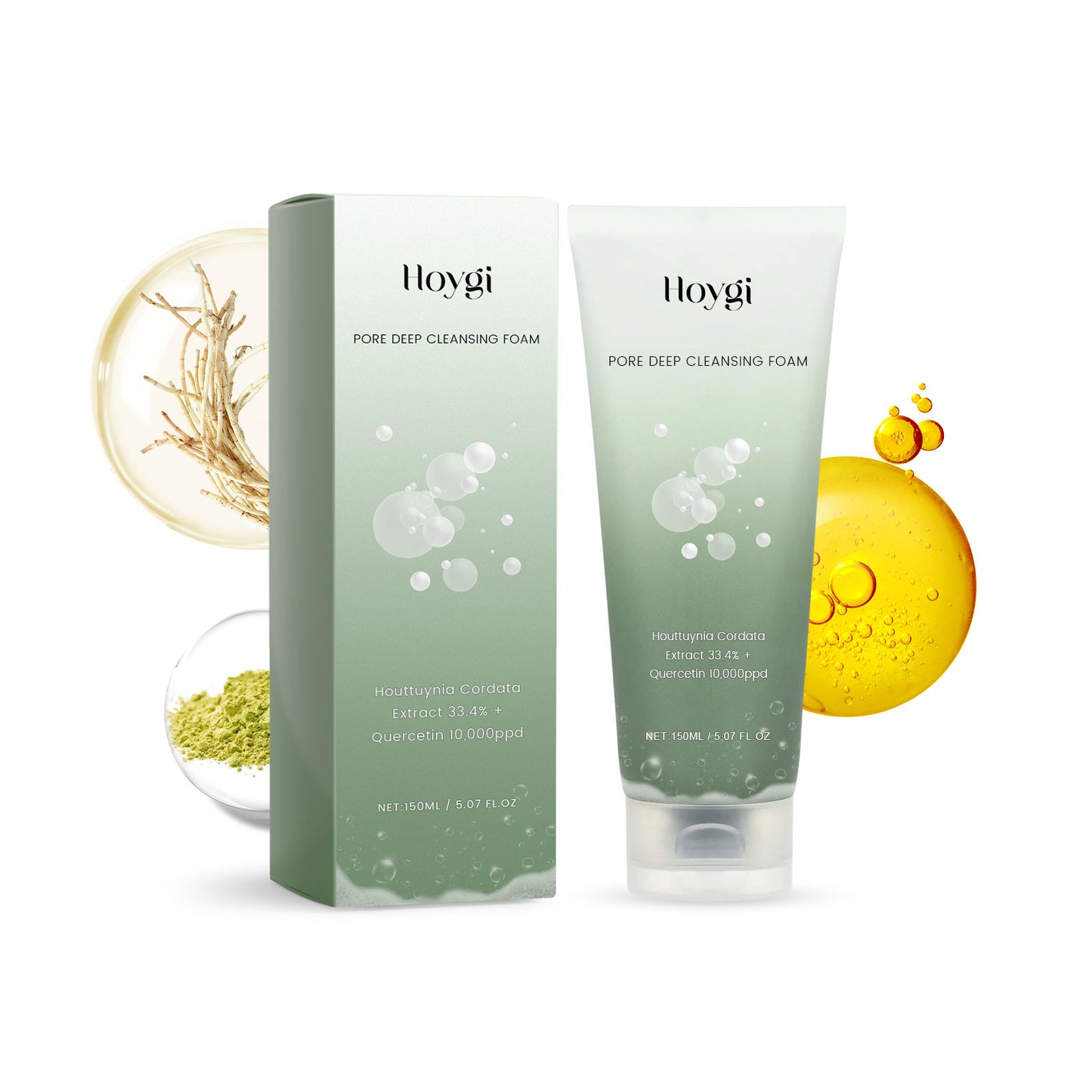 Hoygi Pore Deep Cleansing Foam, Deep Clean Facial Skin Shine Bright Moist Blain To Imprint Clear Water