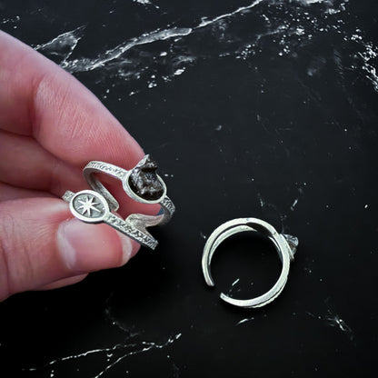 Supernova Starburst Ring With Authentic Meteorite