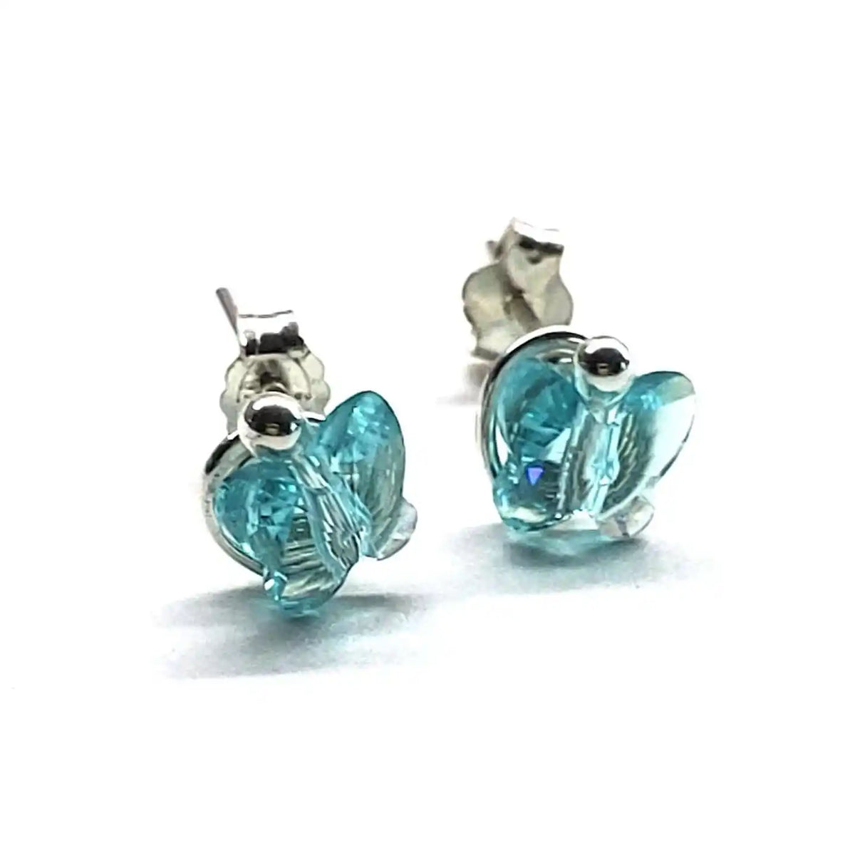 Handmade 5mm Spiral Butterfly Earring Studs
