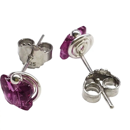 Handmade 5mm Spiral Butterfly Earring Studs