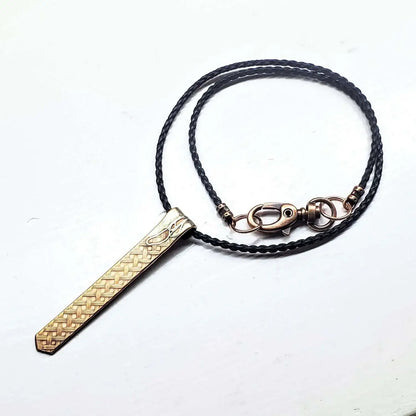 Copper Weave Embossed Necktie Necklace