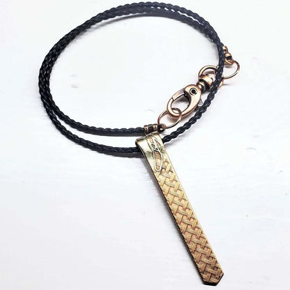 Copper Weave Embossed Necktie Necklace