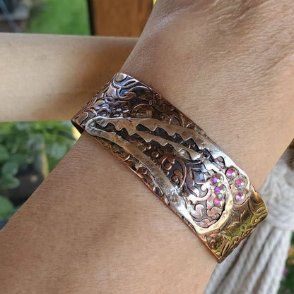 Mixed Metal Angel Wings Frame Cuff