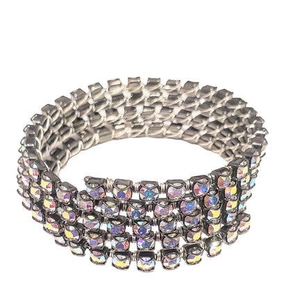 Swarovski Crystal Sterling Silver Wire Wrap Flex Cuff
