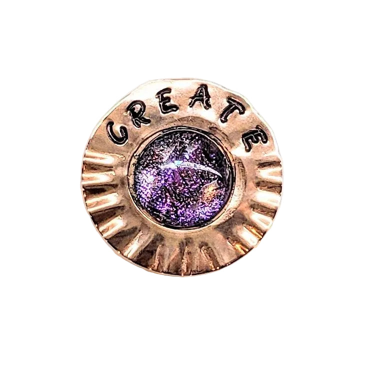 Handmade Stamped Artisan Copper Flower Refrigerator Magnets