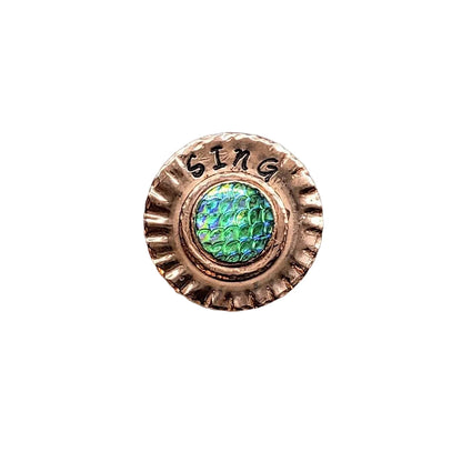 Handmade Stamped Artisan Copper Flower Refrigerator Magnets