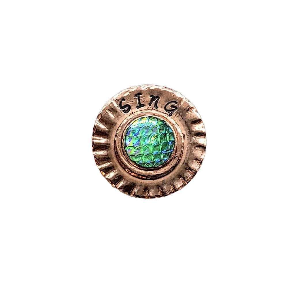 Handmade Stamped Artisan Copper Flower Refrigerator Magnets