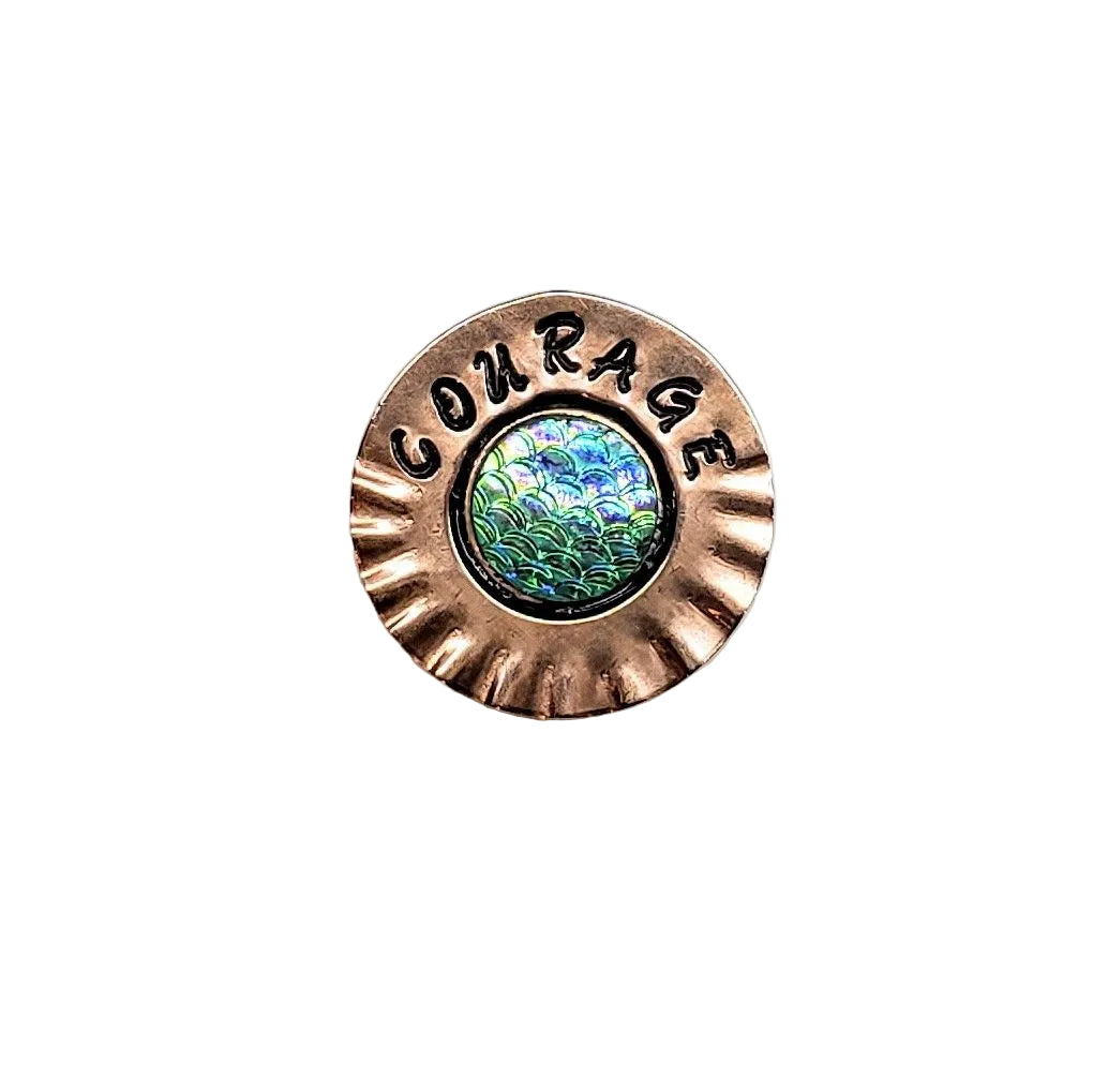 Handmade Stamped Artisan Copper Flower Refrigerator Magnets