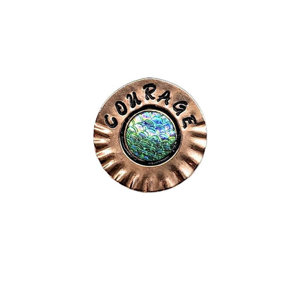 Handmade Stamped Artisan Copper Flower Refrigerator Magnets