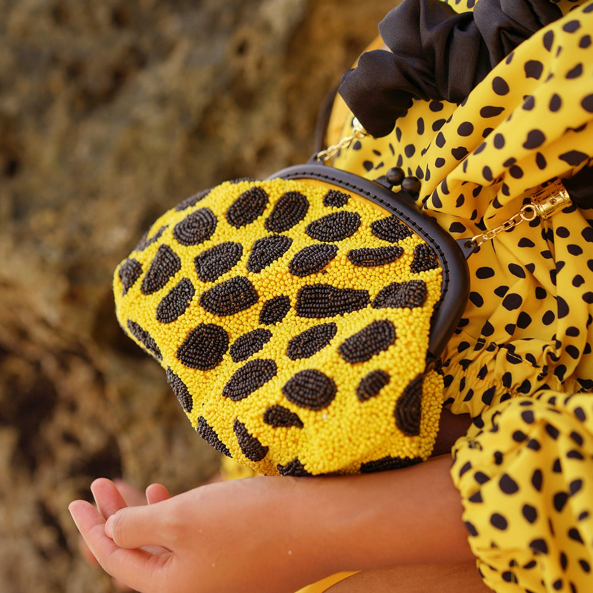 The Arnoldi Venom Clutch Bag in Black & Yellow