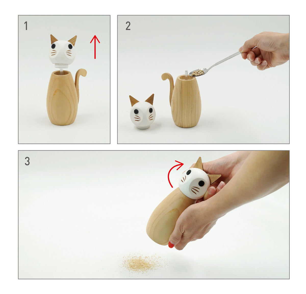 Cat Pepper & Salt Mill