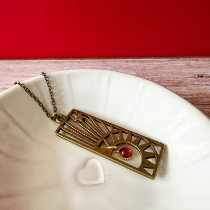Astra Frame Birthstone Necklace