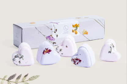 Heart-Shaped Shower Steamers Gift Set – 5 Personalized Aromatherapy Steamers