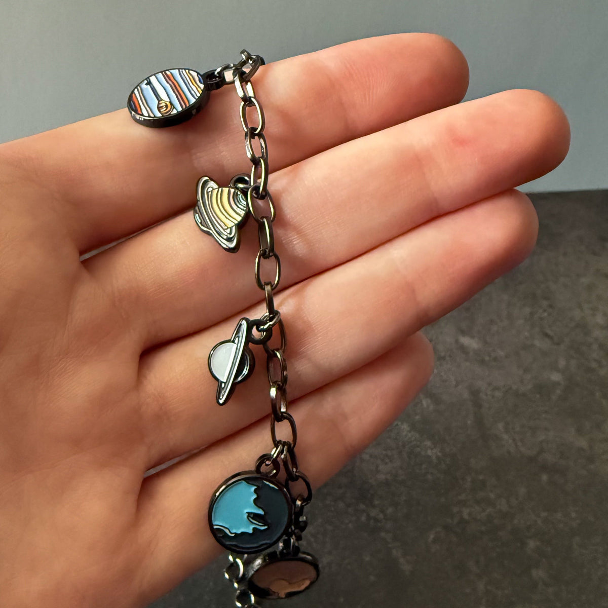 Solar System Enamel Charm Bracelet