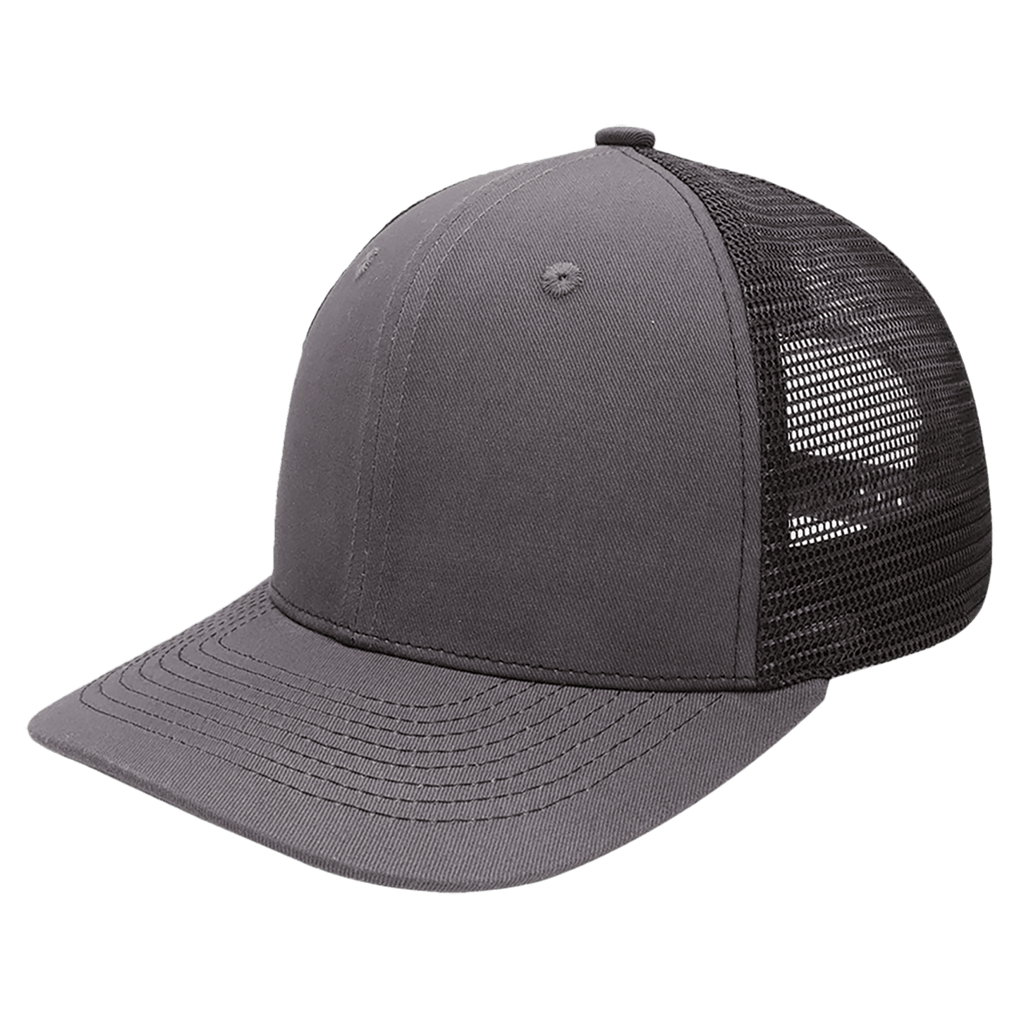 Charcoal/Black BrimCo Classic 6-Panel Trucker Hat