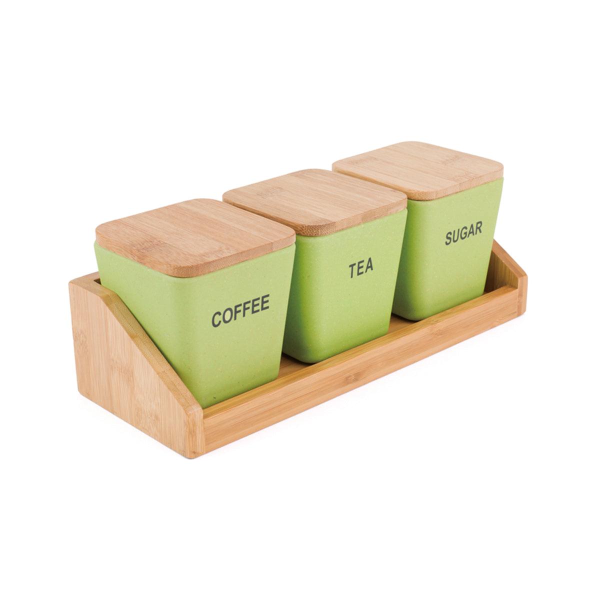3-Piece Bamboo Fiber Storage Containers Set With Bamboo Lids