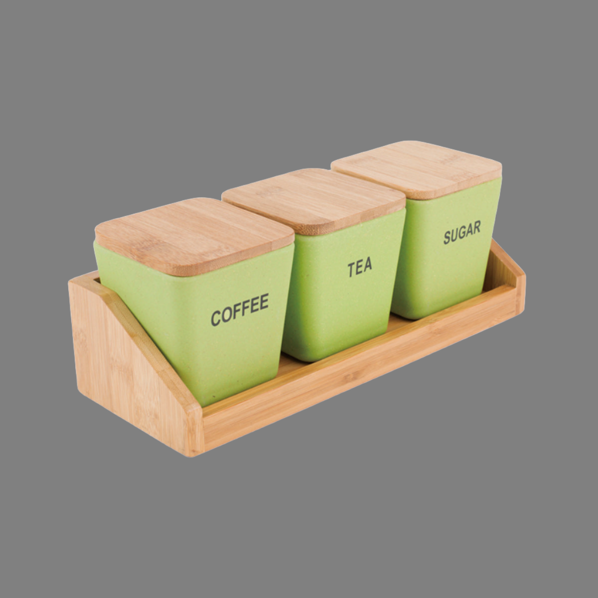 3-Piece Bamboo Fiber Storage Containers Set With Bamboo Lids