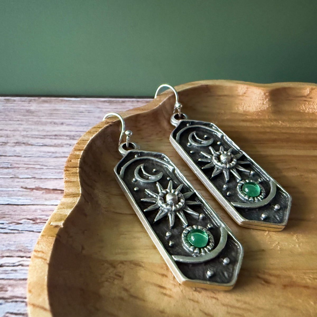 Mystic Monolith Birthstone Dangle Earrings