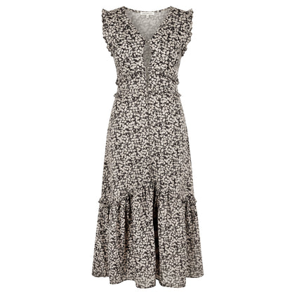 The Black Cherry Cotton Midi Vacation Dress