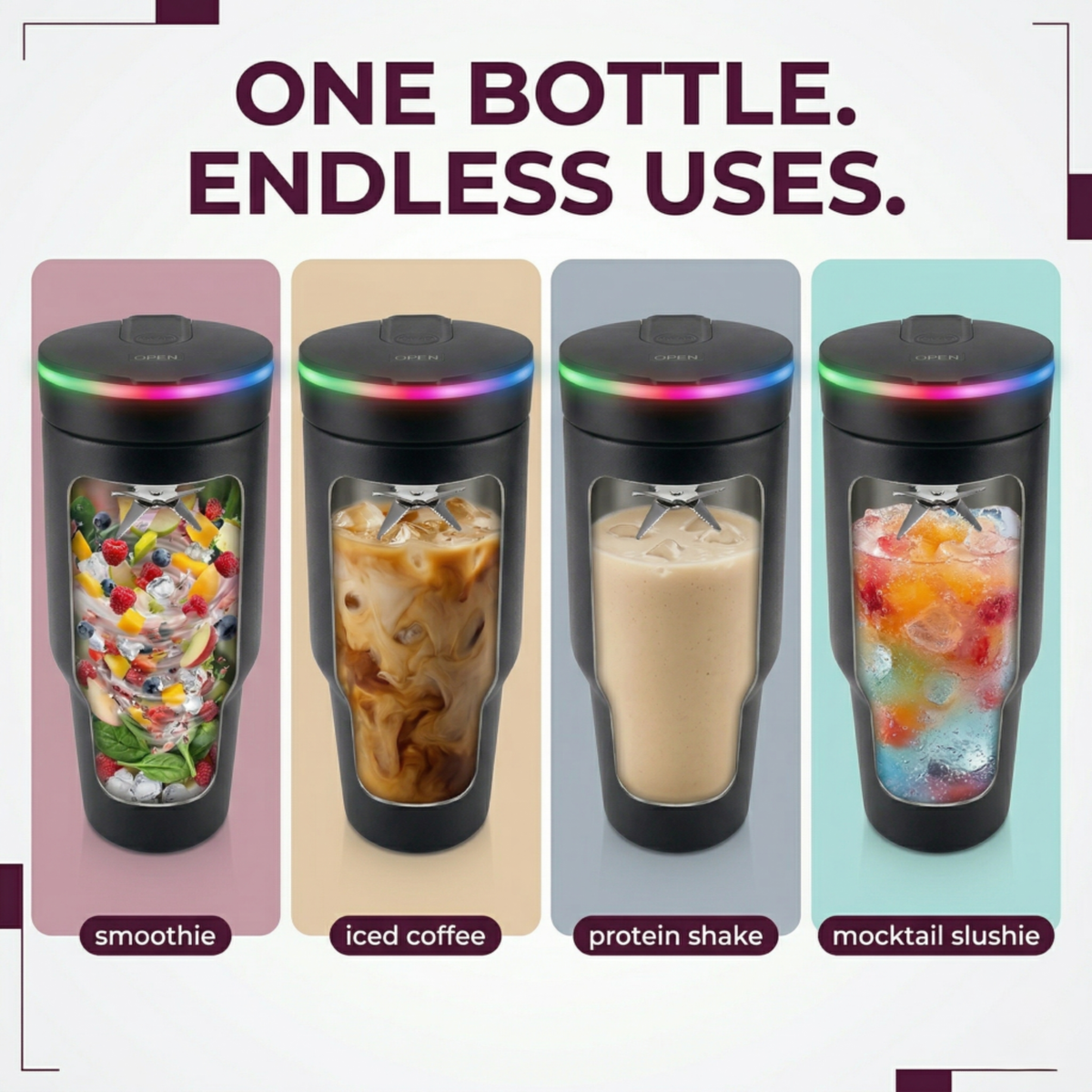 Steel (21oz) Promo 180W Insulated Portable Blender