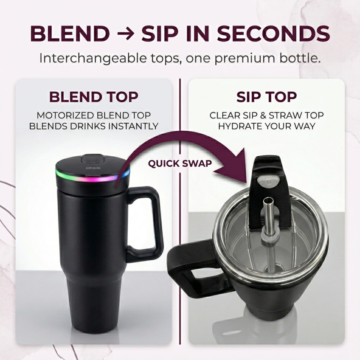 Steel (21oz) 180W Insulated Portable Blender - Goody