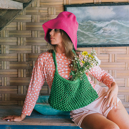 BLOOM Crochet Hat in Hot Pink