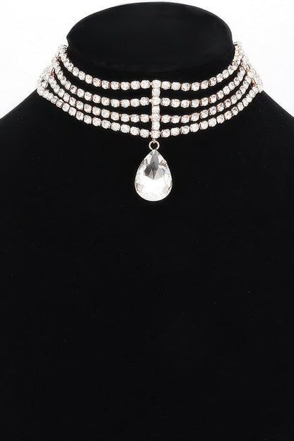BROADWAY Rhinestone Choker & Crystal Pendant: NYFW BYMANYC ® New York