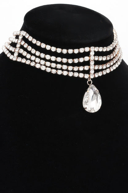 BROADWAY Rhinestone Choker & Crystal Pendant: NYFW BYMANYC ® New York