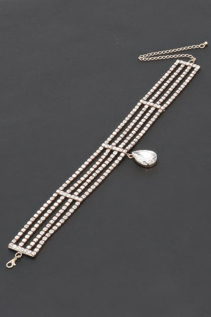BROADWAY Rhinestone Choker & Crystal Pendant: NYFW BYMANYC ® New York