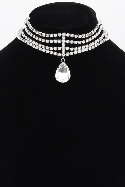 BROADWAY Rhinestone Choker & Crystal Pendant: NYFW BYMANYC ® New York