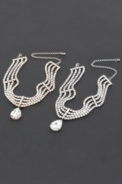 BROADWAY Rhinestone Choker & Crystal Pendant: NYFW BYMANYC ® New York