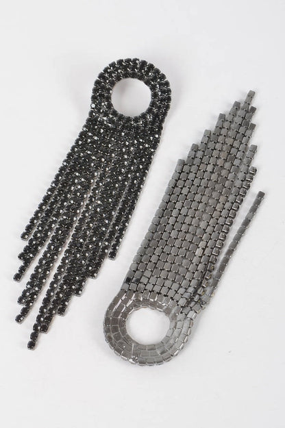 BROADWAY Rhinestone Fringe Drop Earrings: NYFW BYMANYC ® New York