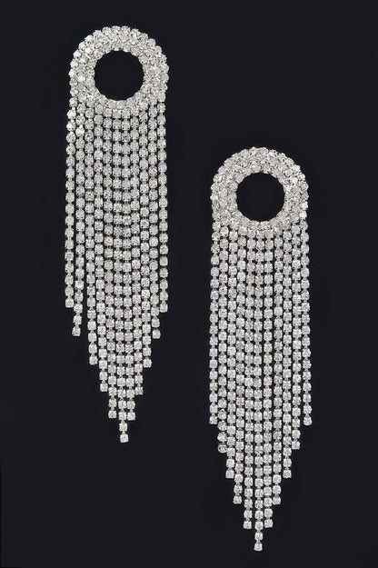 BROADWAY Rhinestone Fringe Drop Earrings: NYFW BYMANYC ® New York