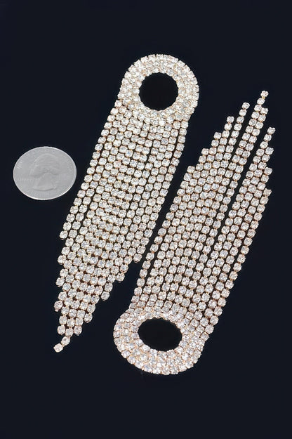 BROADWAY Rhinestone Fringe Drop Earrings: NYFW BYMANYC ® New York