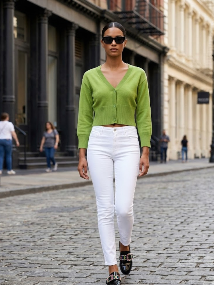 BRYANT Women's Green Knit Cardigan Prêt-À-Porter BYMANYC ® New York