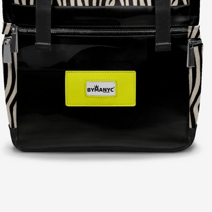 BYMANYC ® New York – NYC COUTURE Backpack in Zebra Print & Neon Yellow