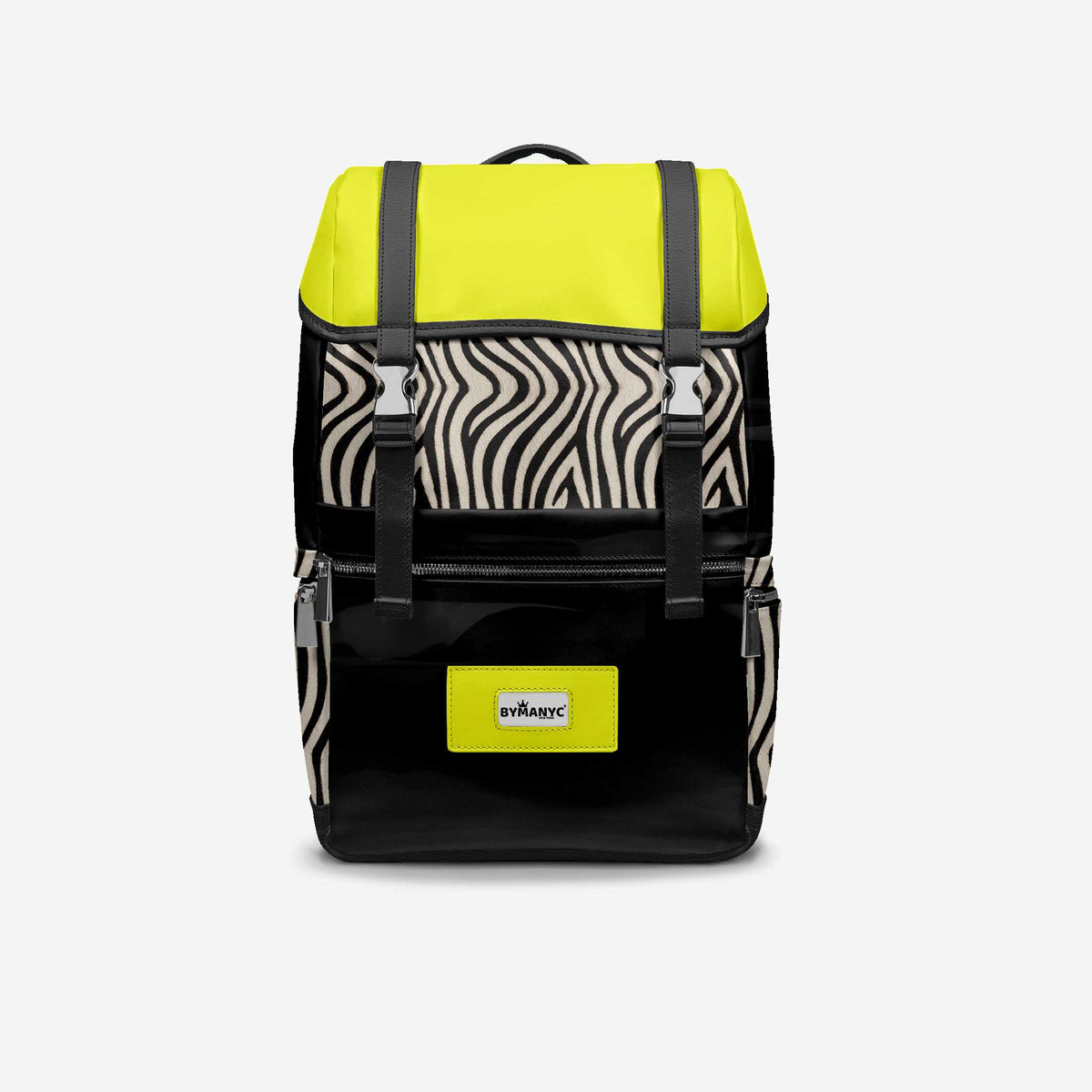 BYMANYC ® New York – NYC COUTURE Backpack in Zebra Print & Neon Yellow