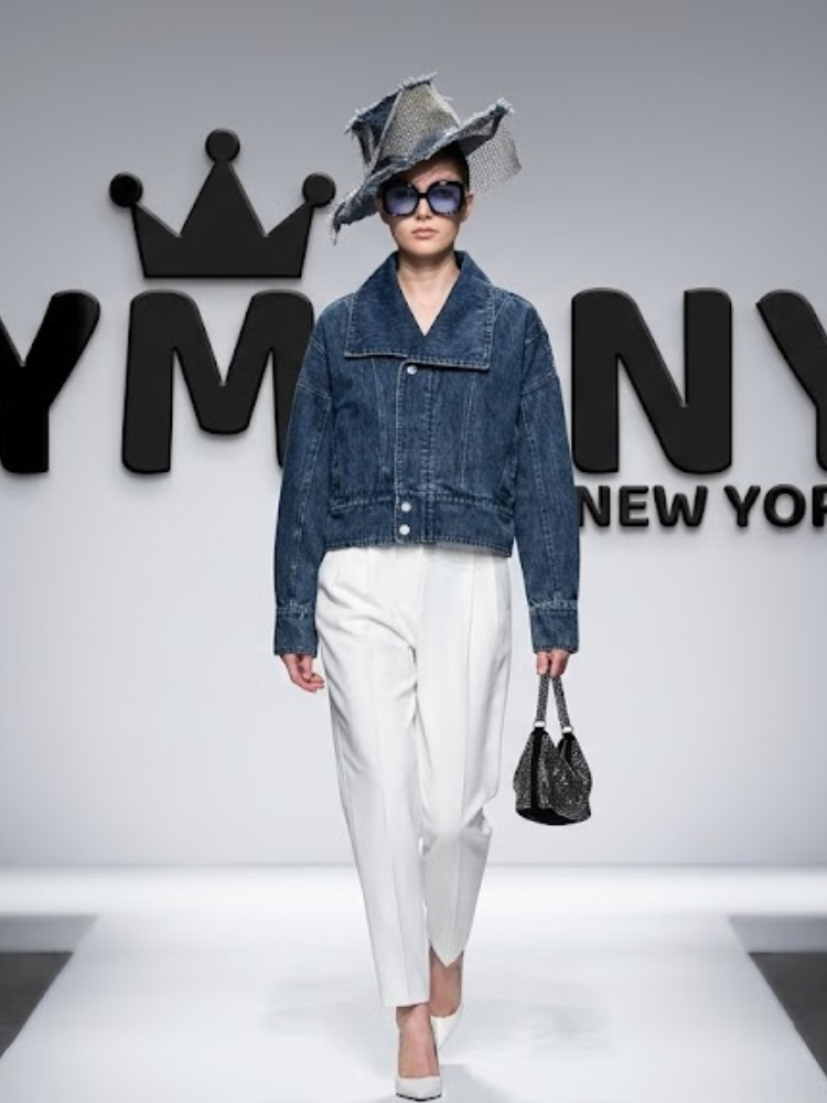 Women's Asymmetric Dark Wash Denim Jacket BYMANYC ® New York CONTEMPORARY VIBRANT MODERN FASHION - New Collection