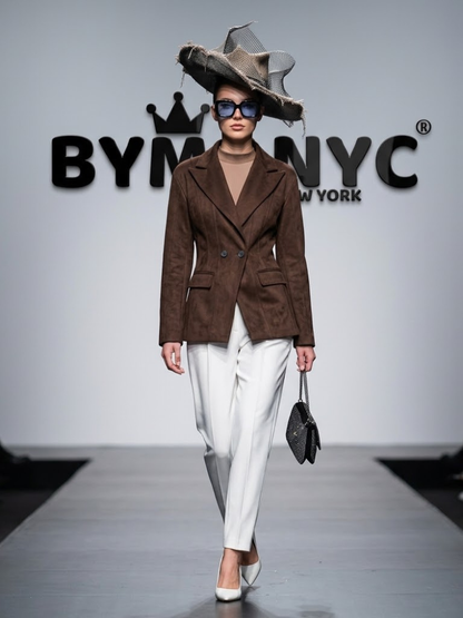 Women's Faux Suede Hourglass Blazer BYMANYC ® New York CONTEMPORARY VIBRANT MODERN FASHION - New Collection