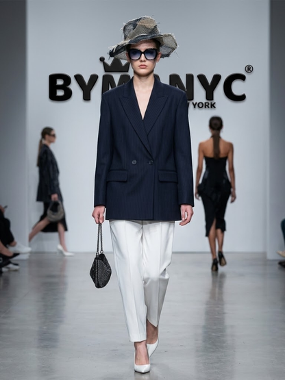 Women's Double-Breasted Pinstripe Blazer BYMANYC ® New York CONTEMPORARY VIBRANT MODERN FASHION - New Collection