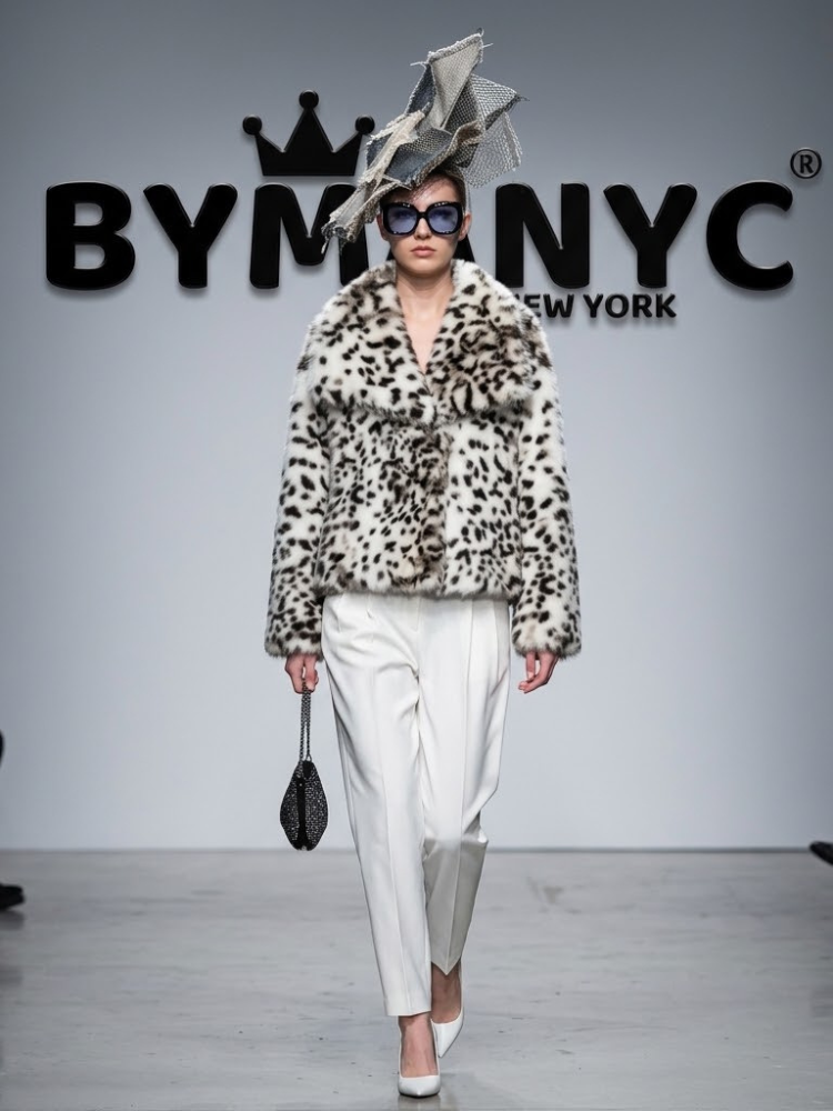 Women's Snow Leopard Faux Fur Short Jacket BYMANYC ® New York CONTEMPORARY VIBRANT MODERN FASHION - New Collection
