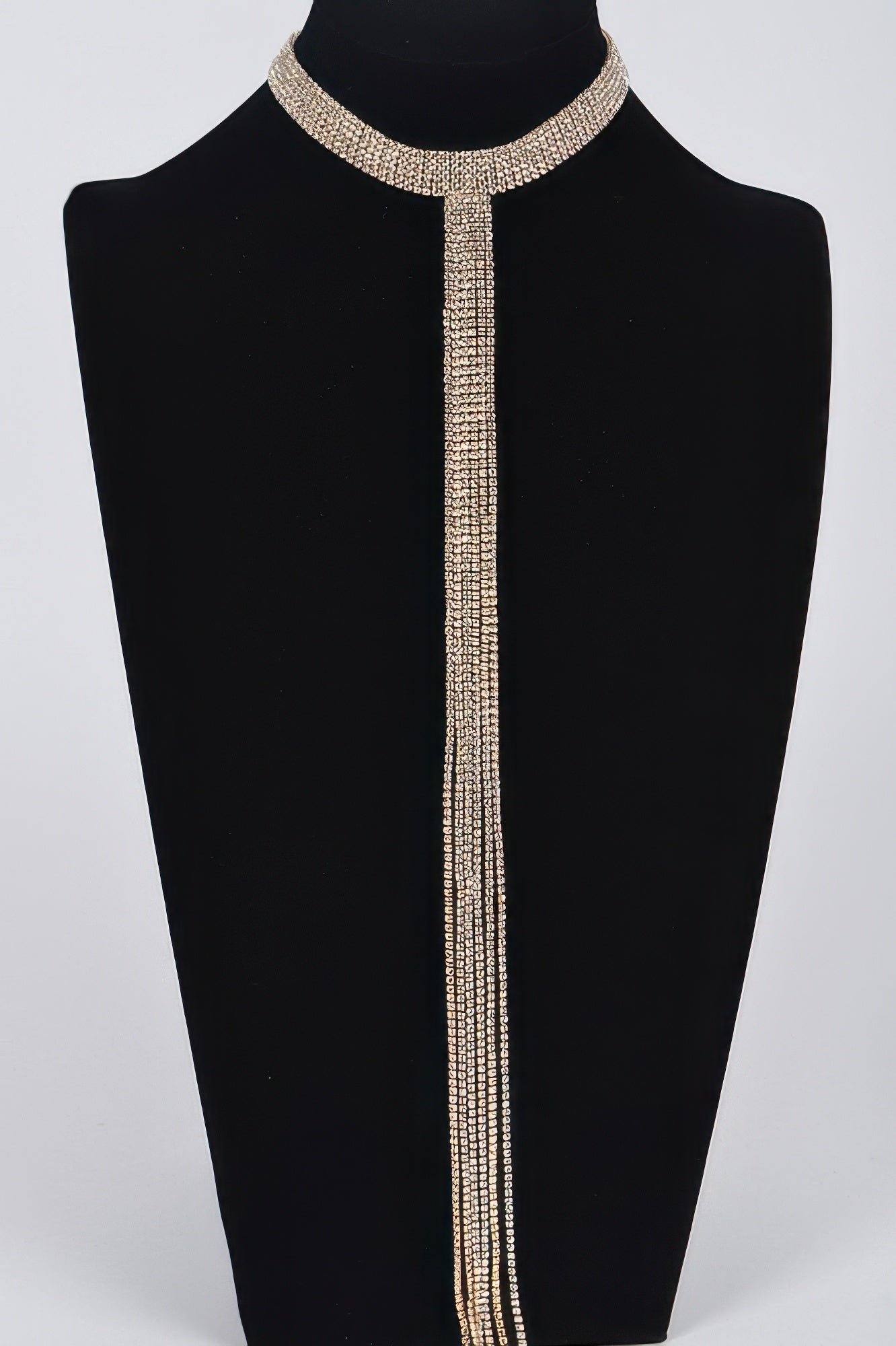 Bar Line Rhinestone Choker Necklace | BYMANYC ® New York Elegance