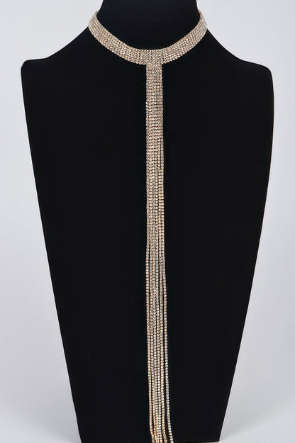 Bar Line Rhinestone Choker Necklace | BYMANYC ® New York Elegance