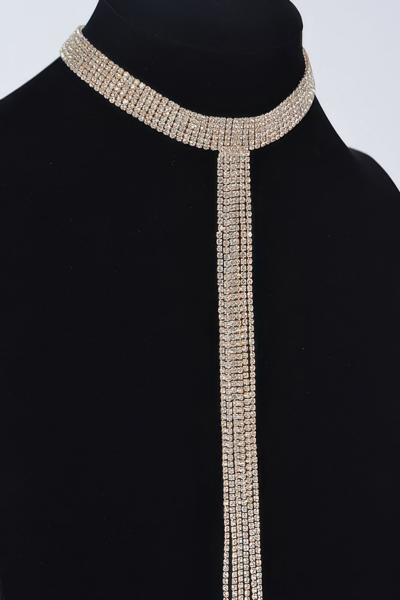 Bar Line Rhinestone Choker Necklace | BYMANYC ® New York Elegance