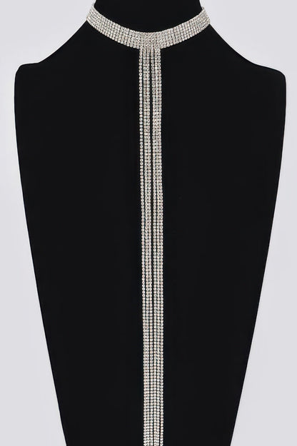 Bar Line Rhinestone Choker Necklace | BYMANYC ® New York Elegance