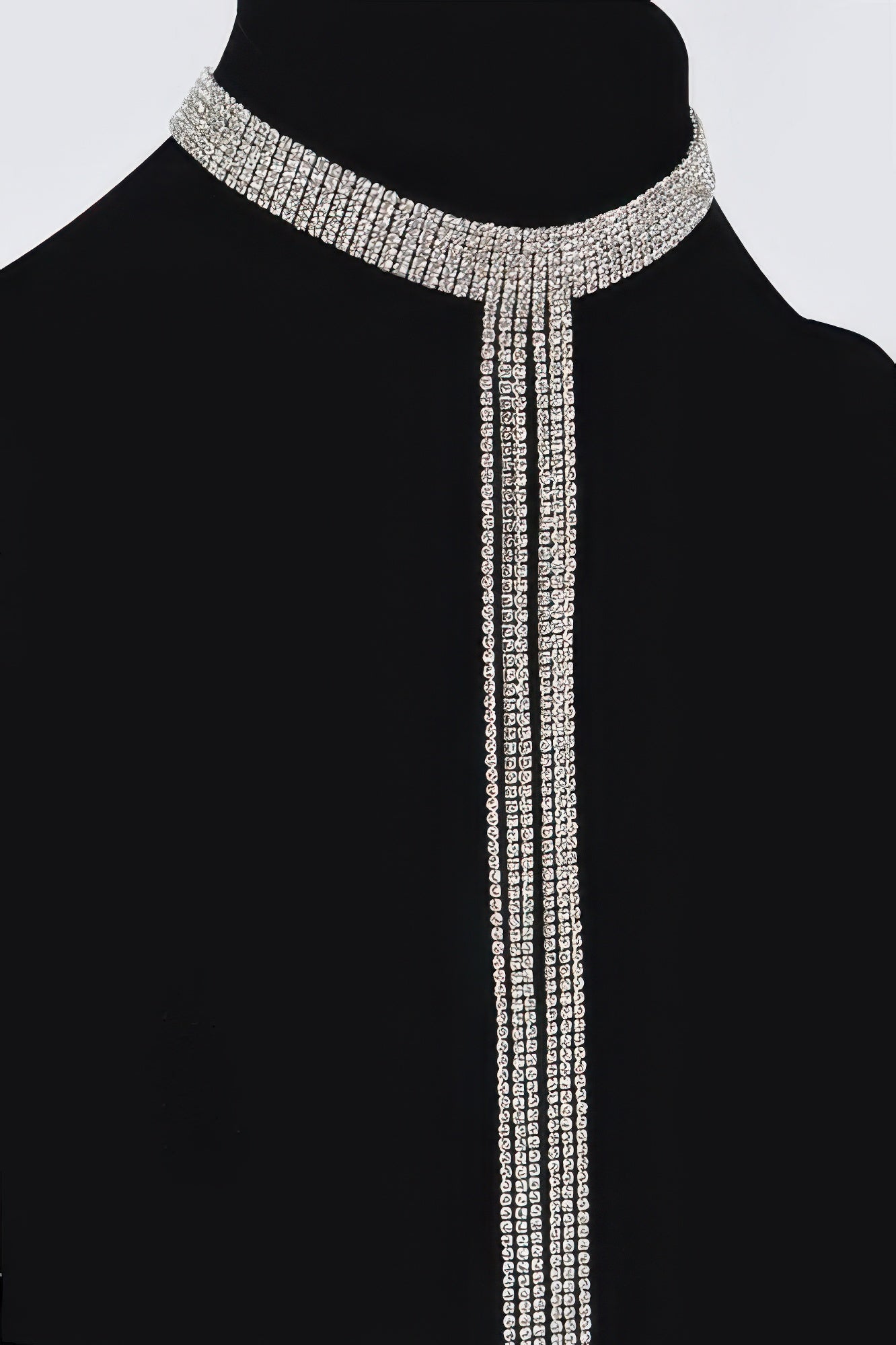 Bar Line Rhinestone Choker Necklace | BYMANYC ® New York Elegance