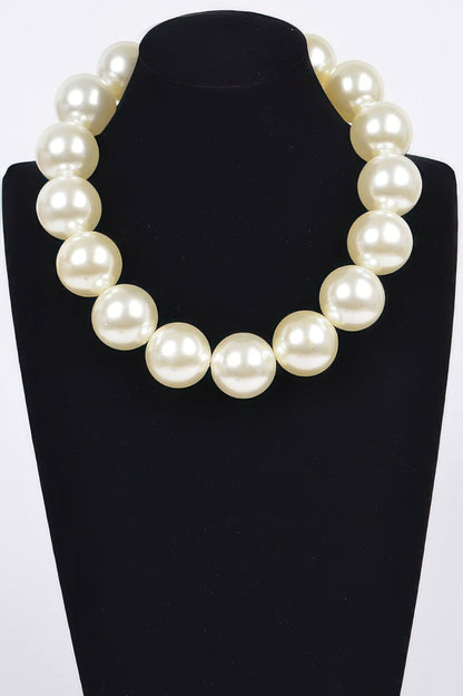 Big Round Pearl Necklace | Bold Statement BYMANYC ® New York