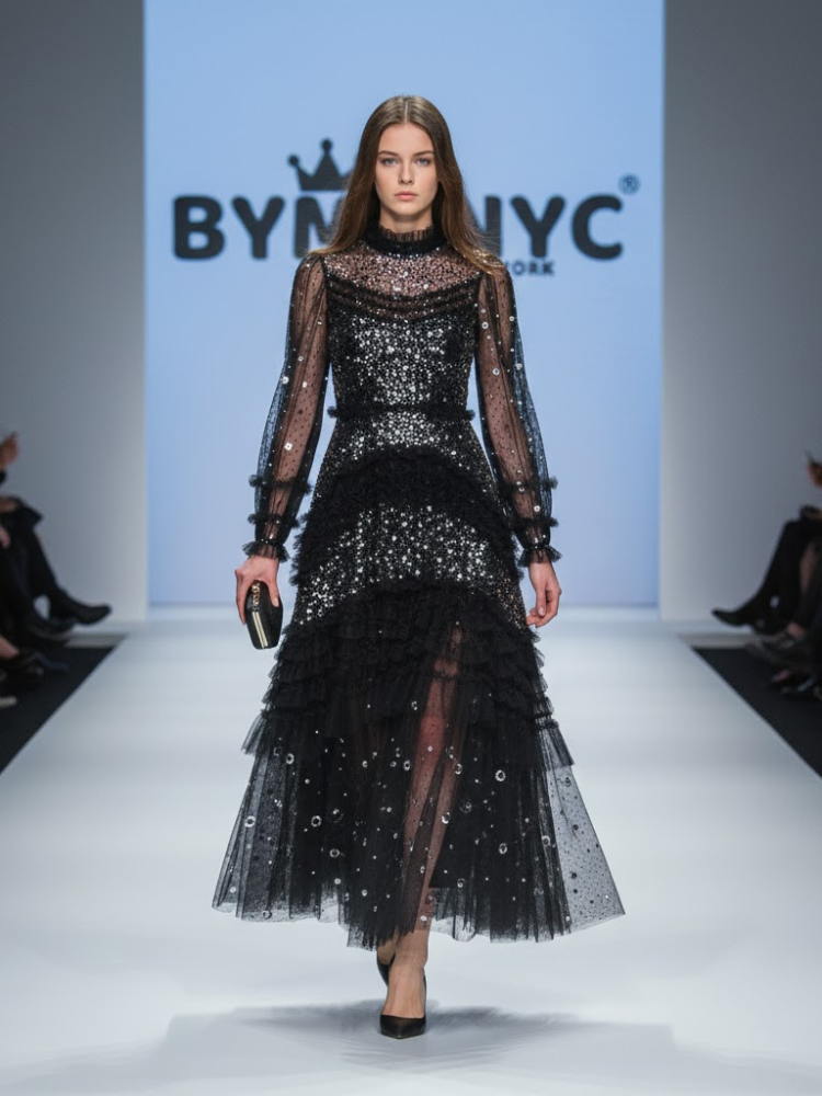 Black Midi Evening Dress CARNEGIE HILL: Prêt-À-Porter Line BYMANYC ® New York